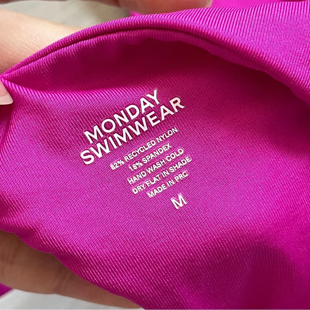 Monday Swimwear Bikini Bottoms brazil thong womens Pink (medium) swim cheeky